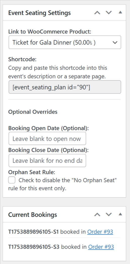 WordPress Seating Chart Plugin