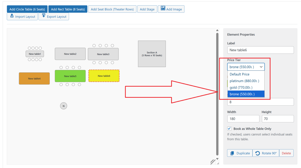 WordPress Seating Chart Plugin