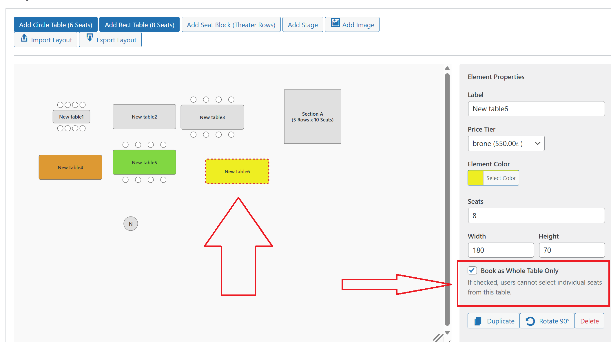 WordPress Seating Chart Plugin