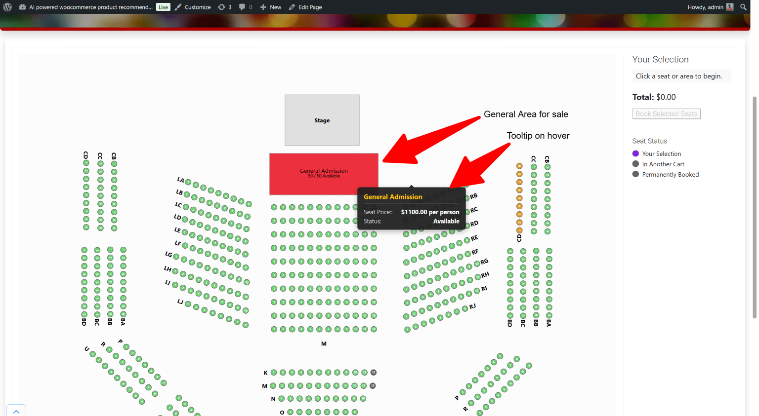 WordPress Seating Chart Plugin | Visual Seat Booking & Ticketing