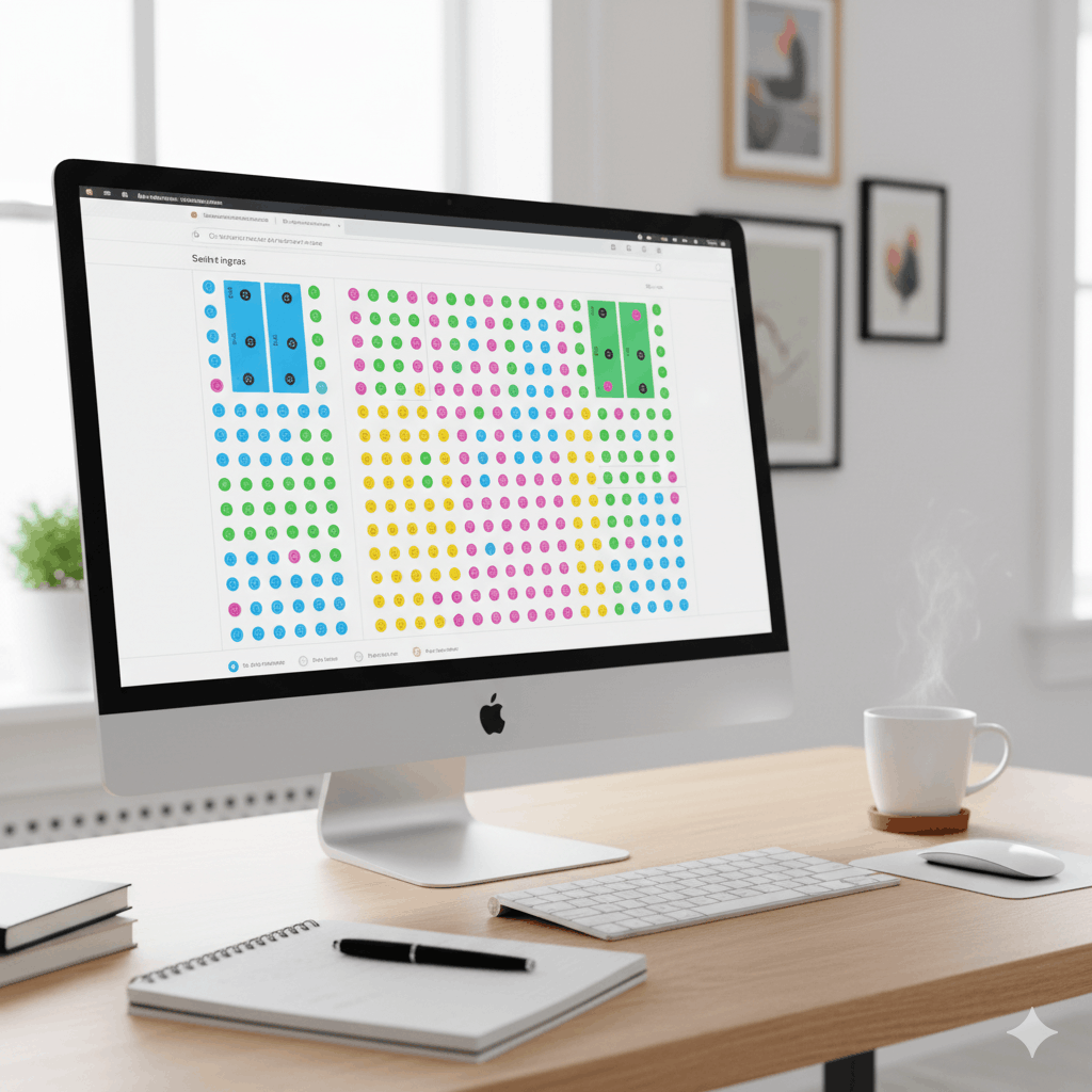 A computer screen showing how to create a dynamic seating arrangement on a website perfectly.