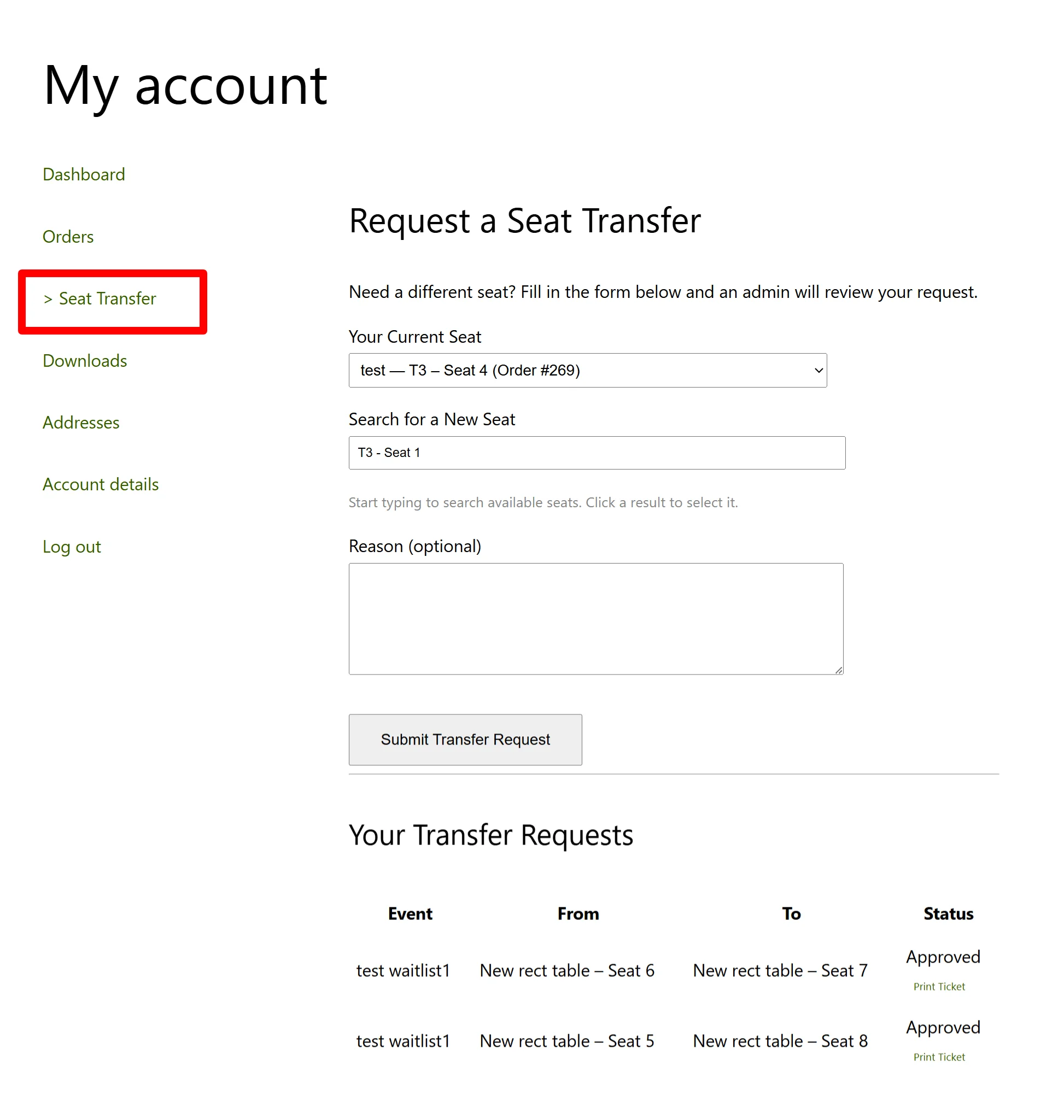 Seat & Table Add-ons