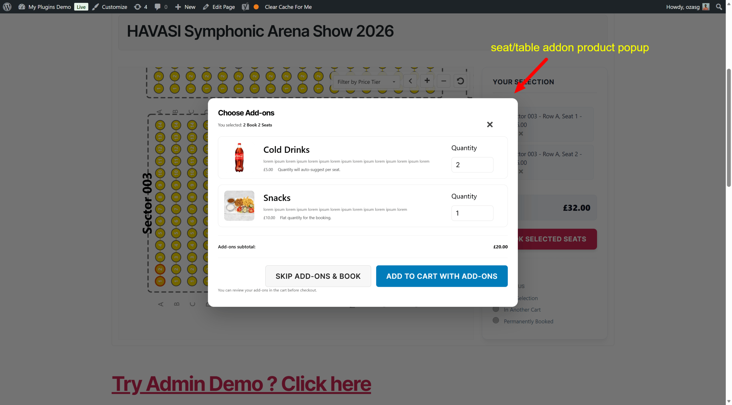 Seat & Table Add-ons
