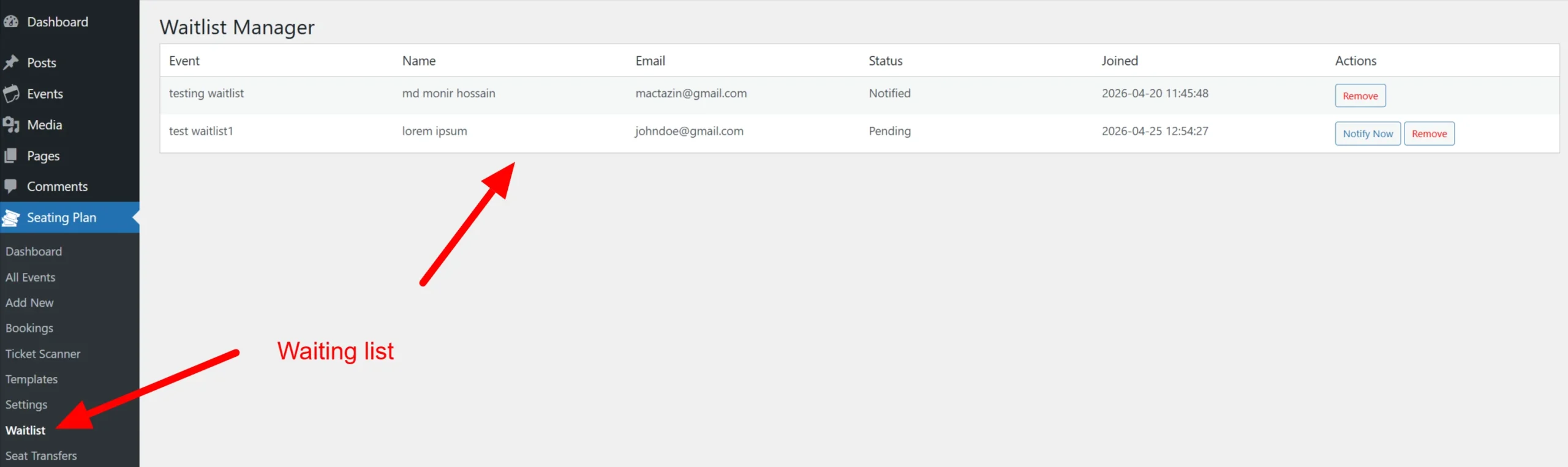 Waitlist & Waiting List System
