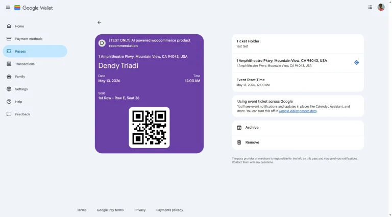 Apple Wallet & Google Wallet Pass